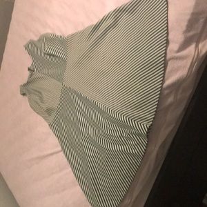 Sleeveless dress from Talbots. 1X green and white stripes
